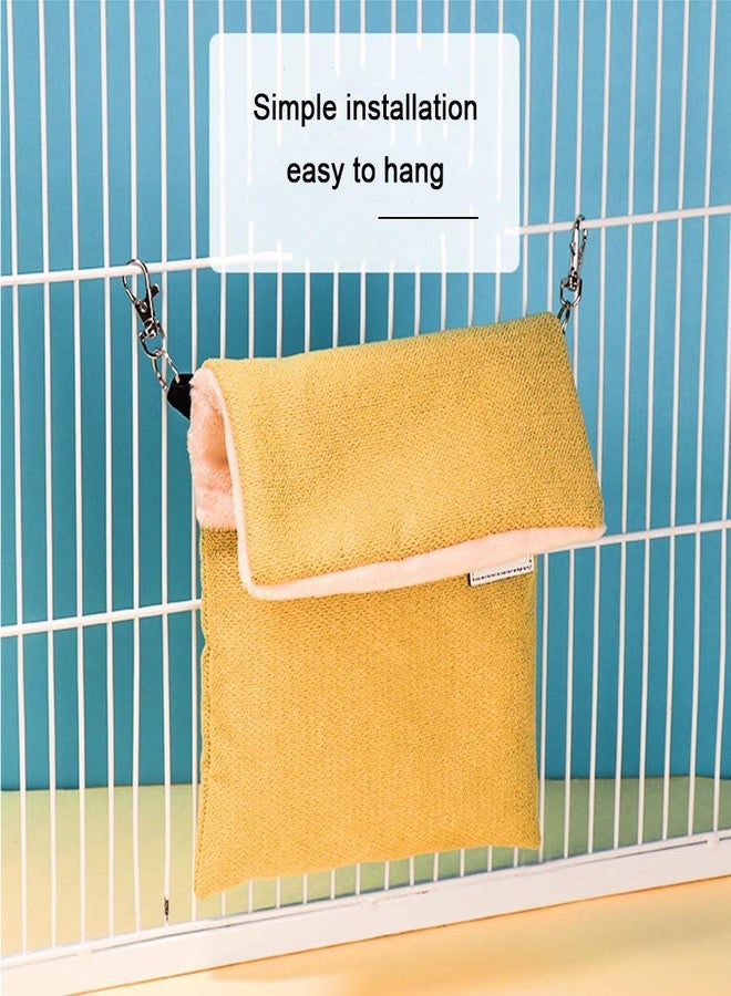 La La Pet Small Hanging Sleep Pouch with Heated Warm Compartment Hammock for Hamster Rat Sugar Glider Squirrel Ferret - Warm Nest Hideout Cave Cage Accessories (Blue, M) - Image 3